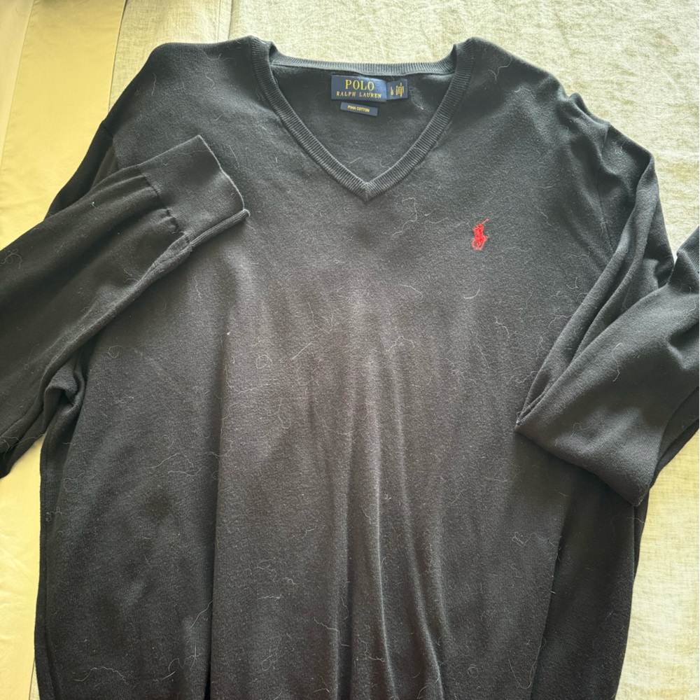 Polo by Ralph Lauren Black Sweatshirt with Subtle Red Logo
